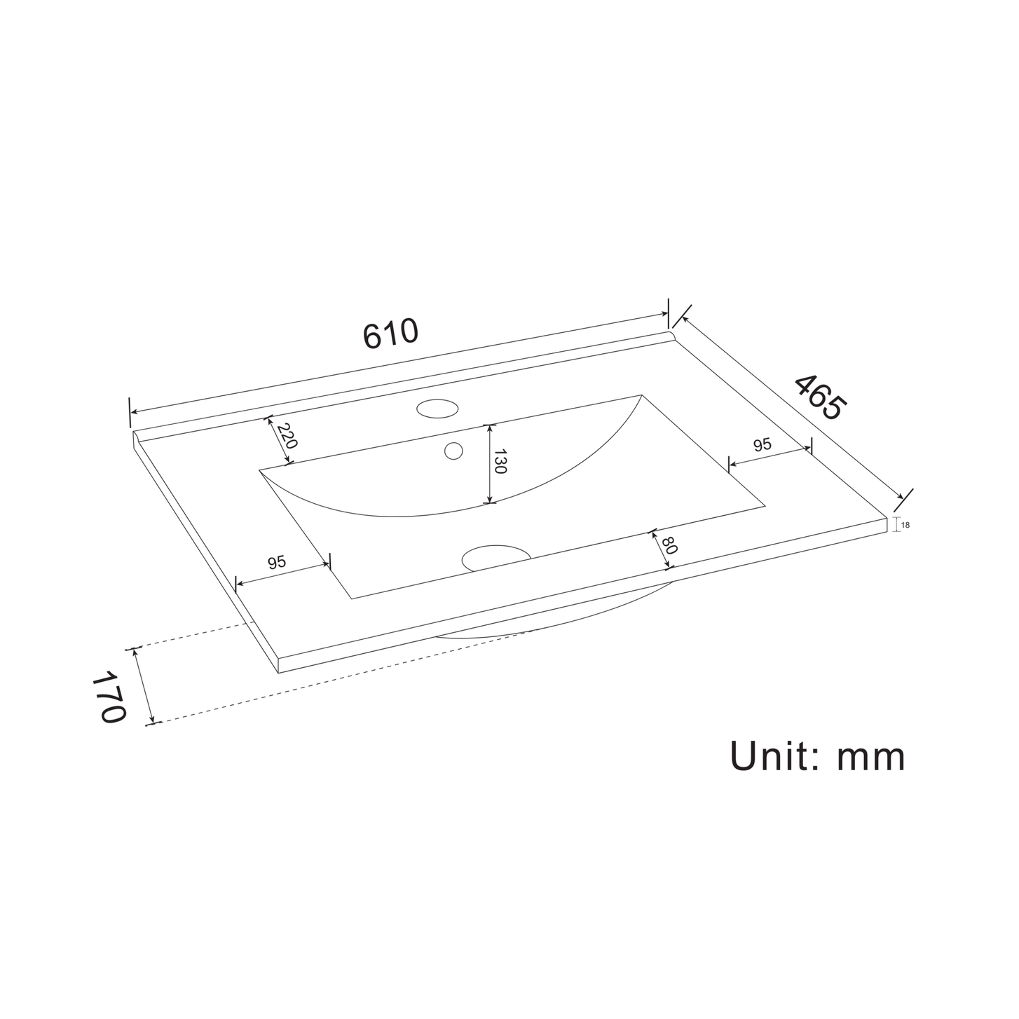 Badmeubelset VERONA 60 cm - Met Kolomkast - Mat Zwart - Wastafel Wit - lomazoo.com