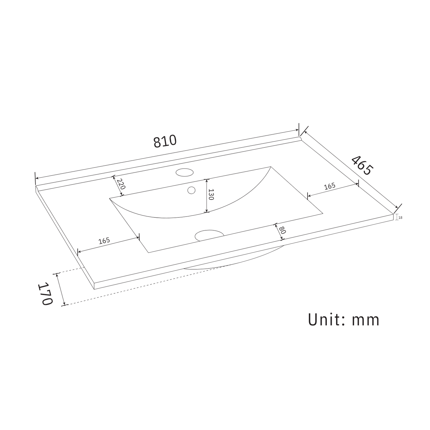 Badmeubelset VERONA 80 cm - Met Kolomkast - Mat Zwart - Wastafel Wit - lomazoo.com