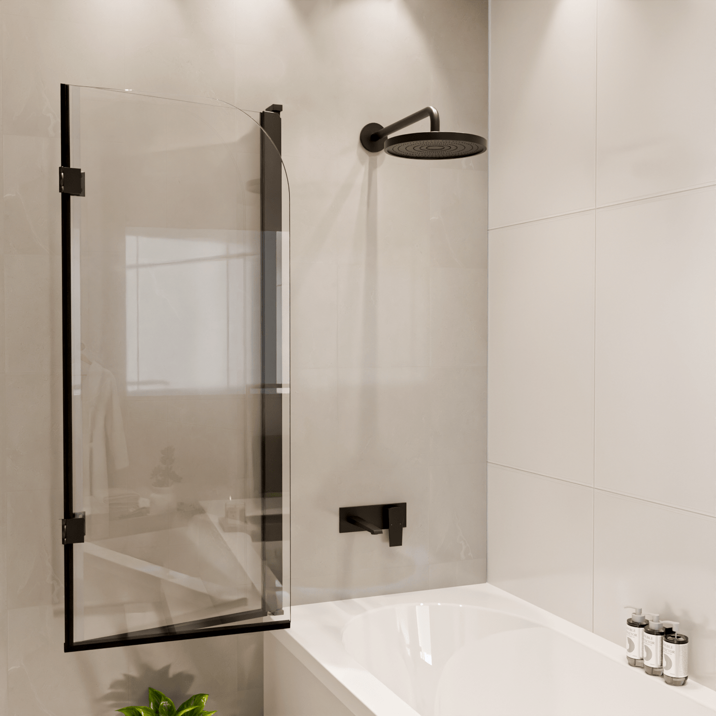Badwand Caracas 100 x 140 cm - Zwart - Nano Coating - lomazoo.com