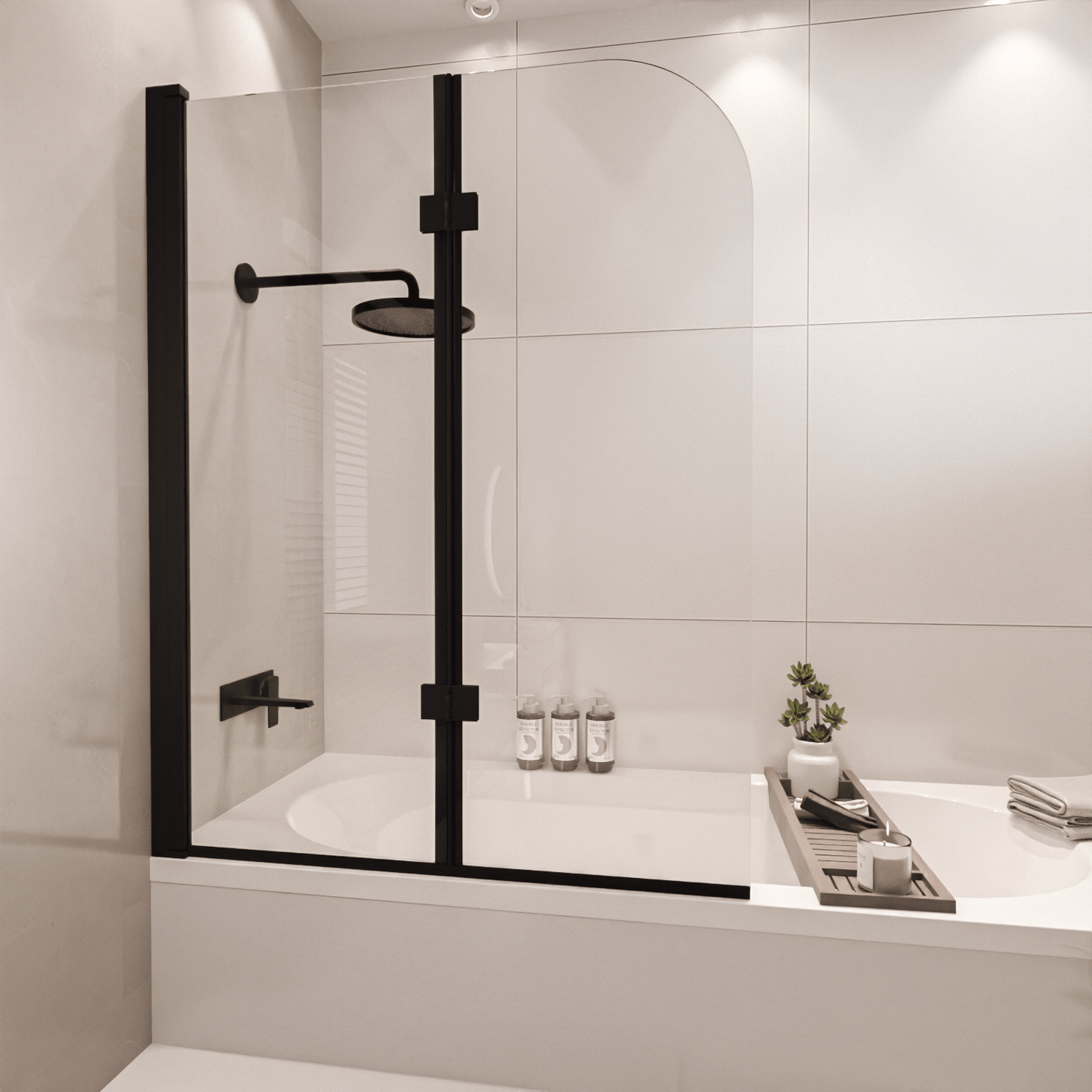 Badwand Caracas 100 x 140 cm - Zwart - Nano Coating - lomazoo.com