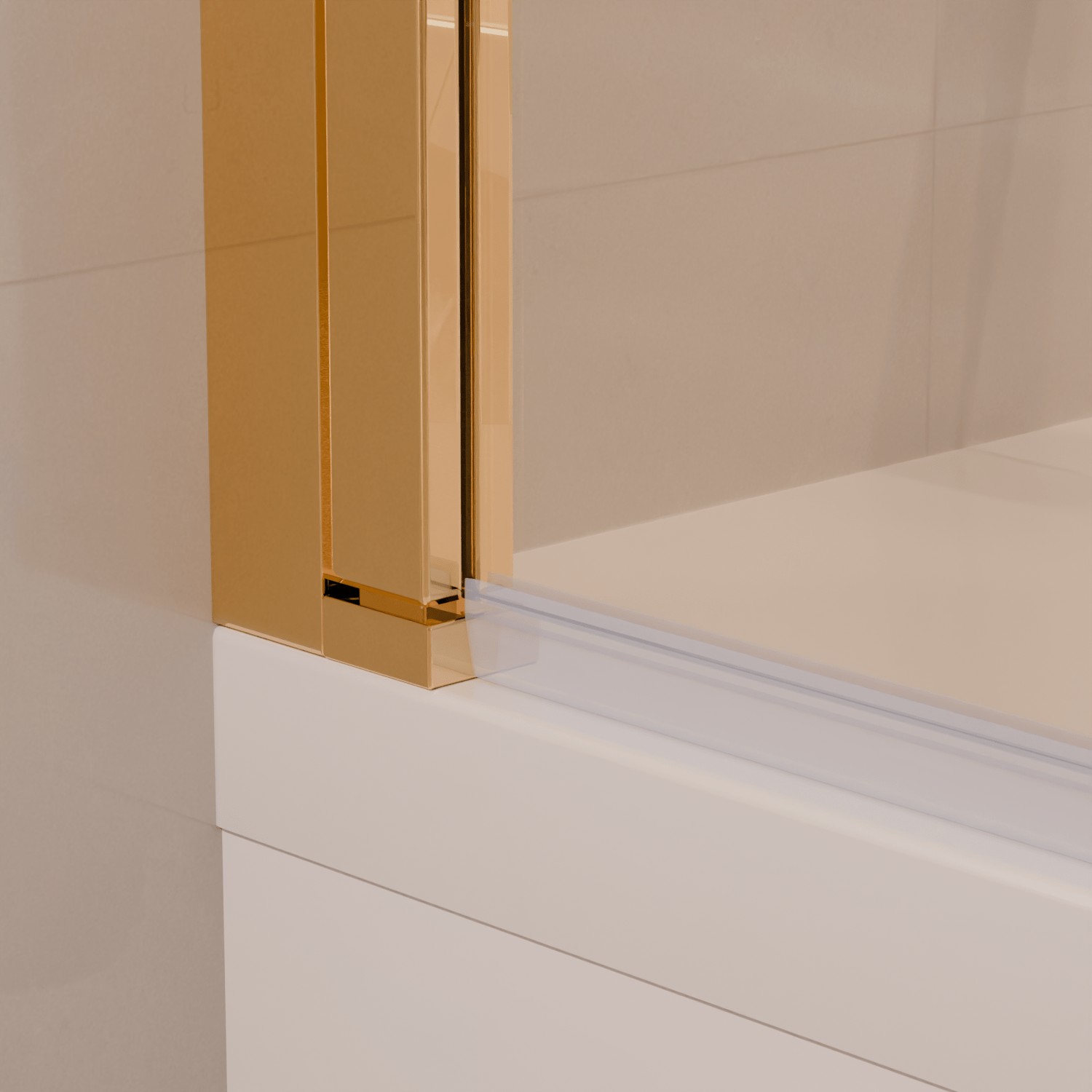 Badwand Caracas 120 x 140 cm - Glanzend Goud - Nano Coating - lomazoo.com