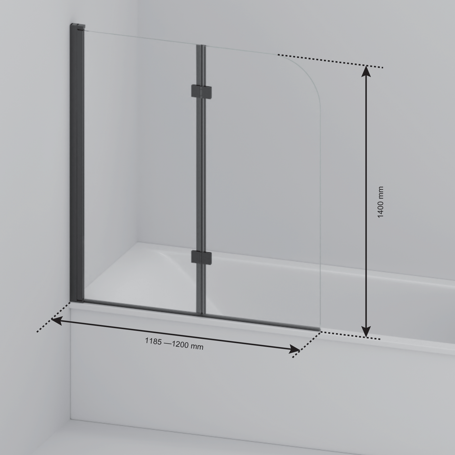 Badwand Caracas 120 x 140 cm - Glanzend Goud - Nano Coating - lomazoo.com