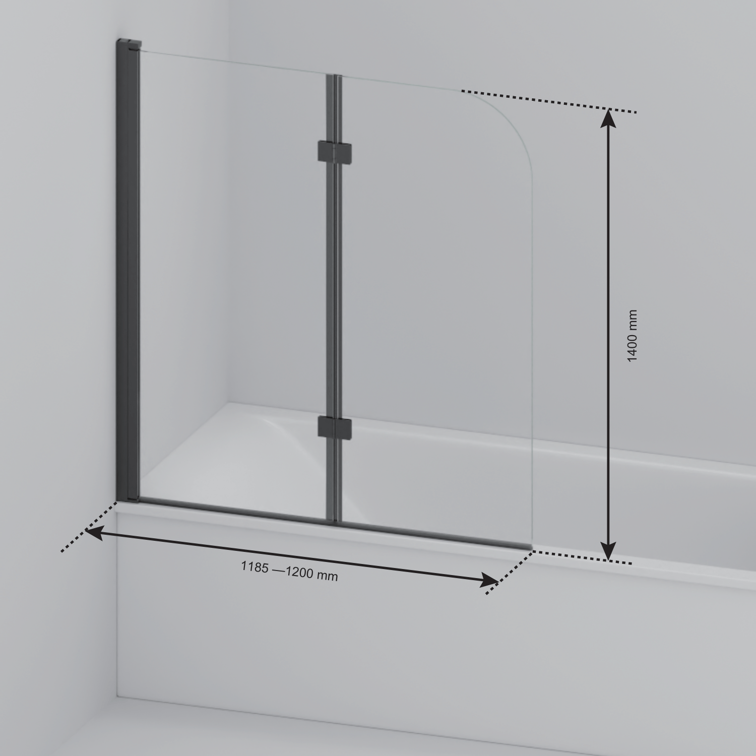 Badwand Caracas 120 x 140 cm - Glanzend Goud - Nano Coating - lomazoo.com