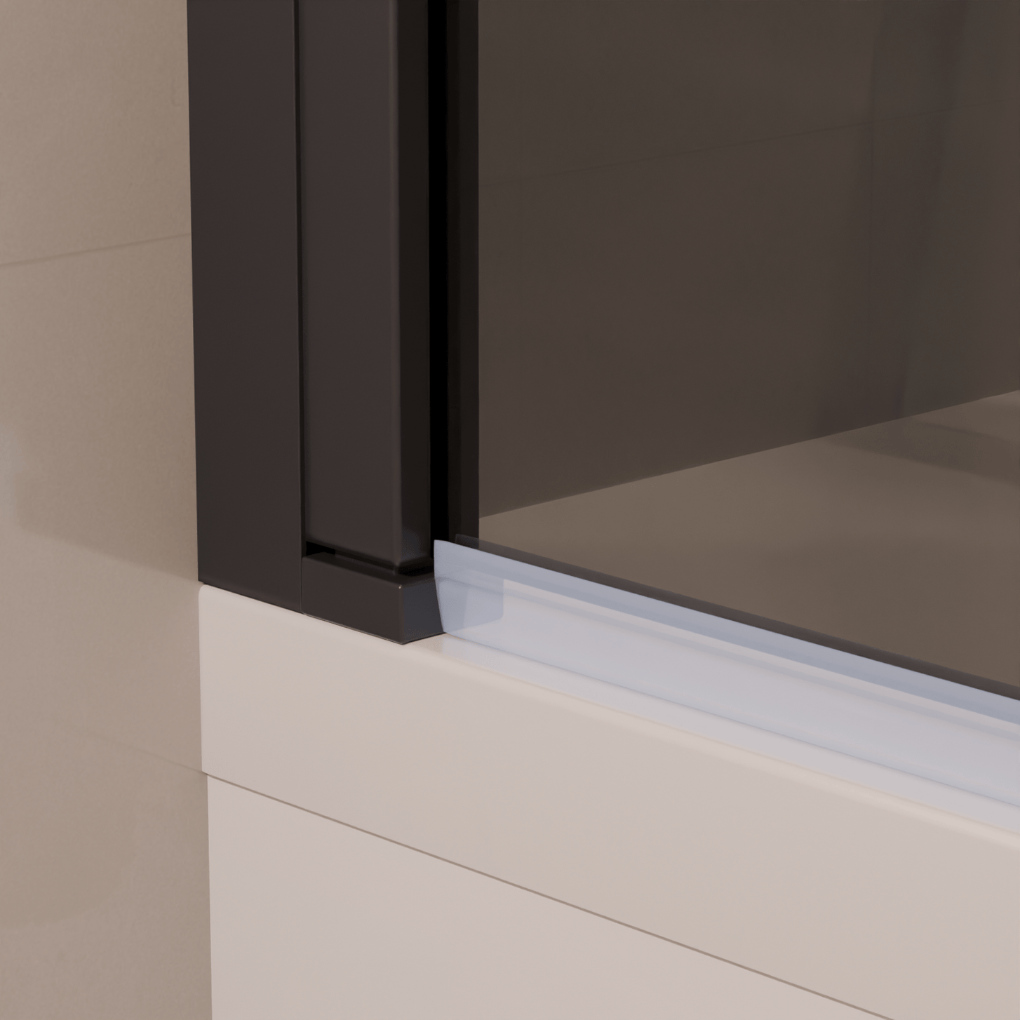 Badwand Caracas 120 x 140 cm - Zwart - Rookglas - Nano Coating - lomazoo.com