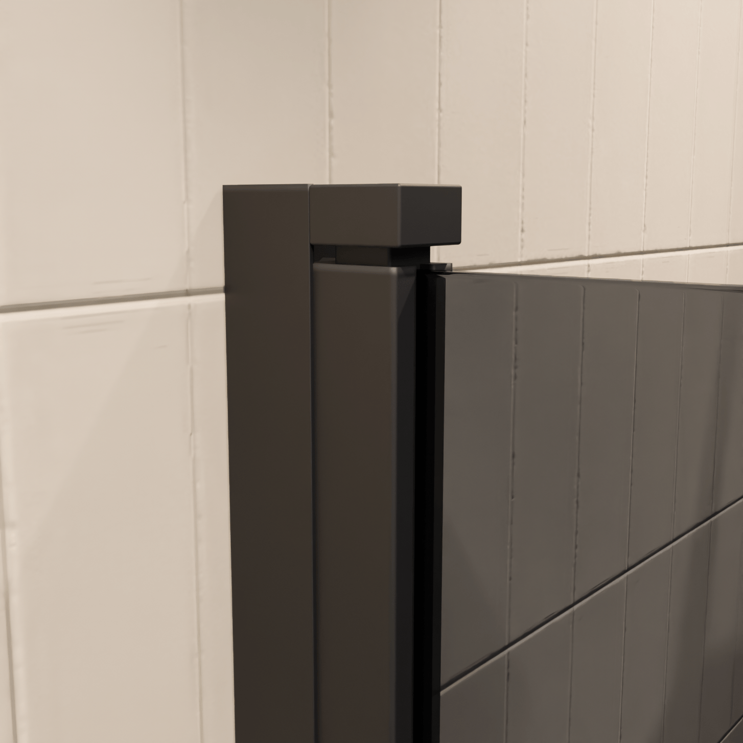 Badwand Palmas 100 x 140 cm - Zwart - Rookglas Nano Coating - lomazoo.com