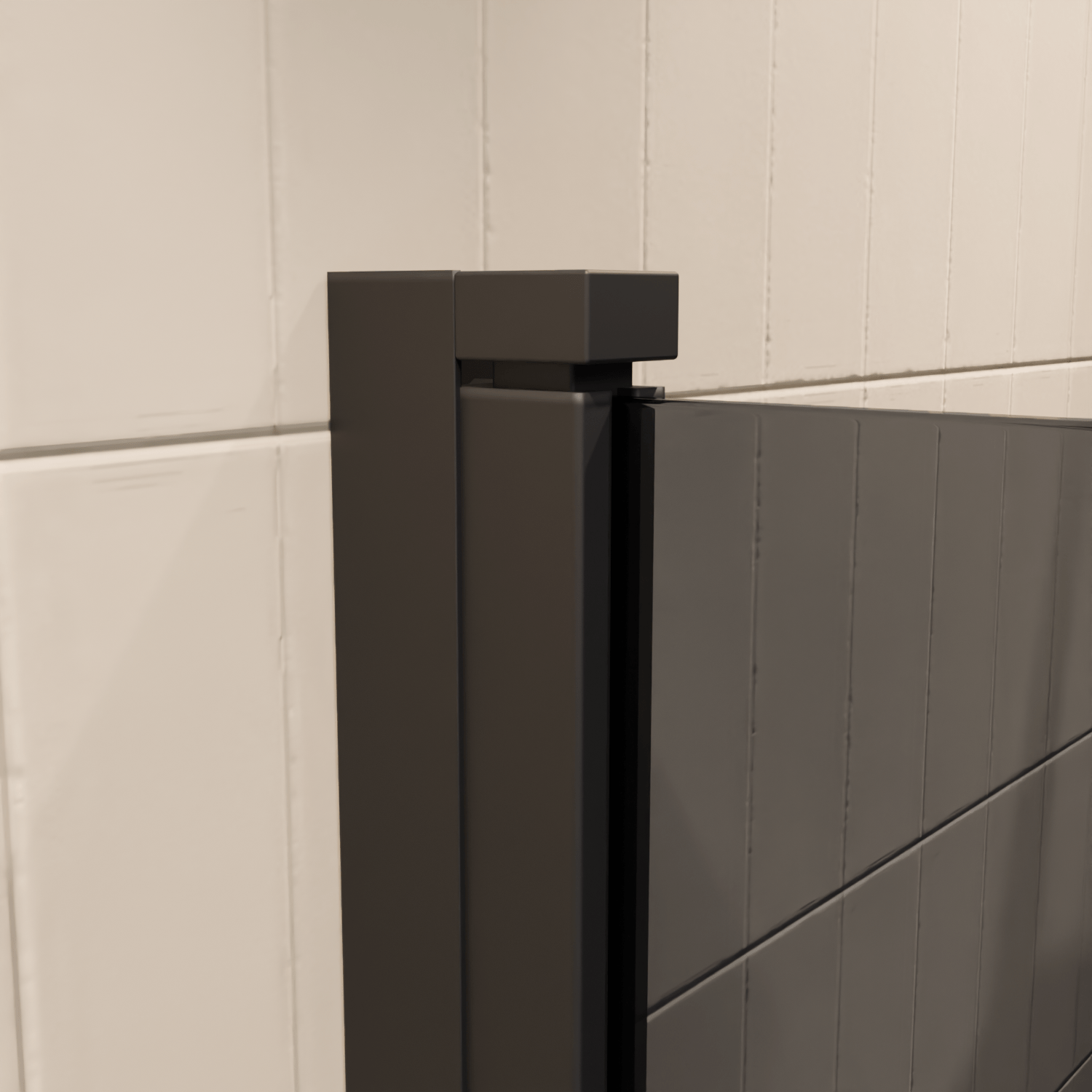 Badwand Palmas 100 x 140 cm - Zwart - Rookglas Nano Coating - lomazoo.com