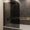 Badwand Palmas 100 x 140 cm - Zwart - Rookglas Nano Coating - lomazoo.com