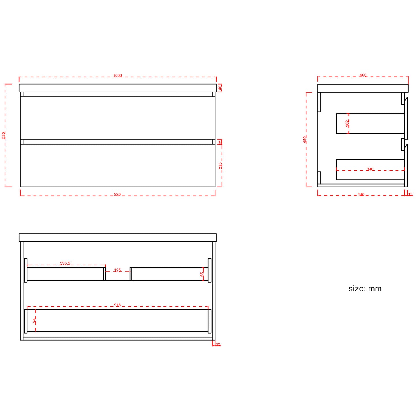 ZARIVO Warm Eiken - Wastafel Wit - 100cm - lomazoo.com