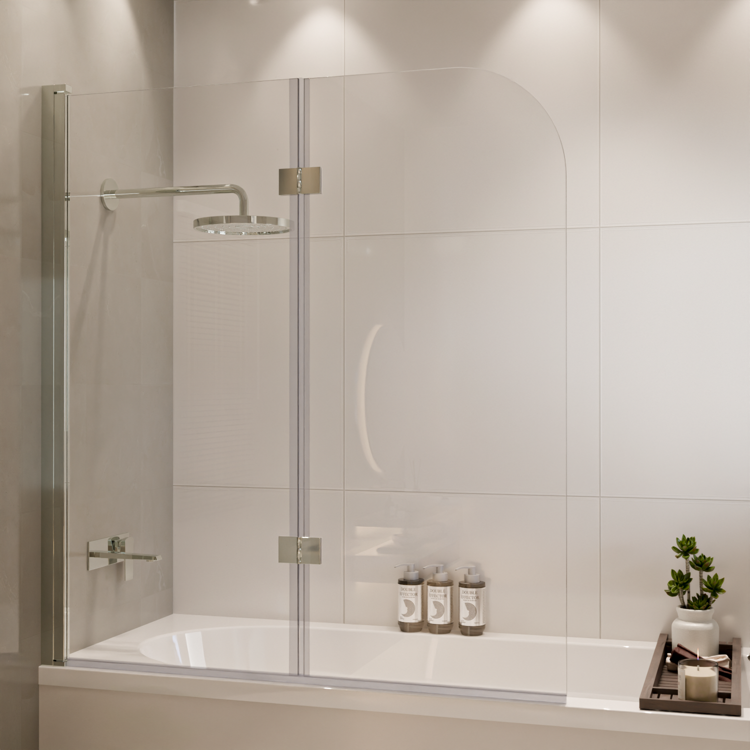 Badwand Caracas 120 x 140 cm - Chroom - Nano Coating