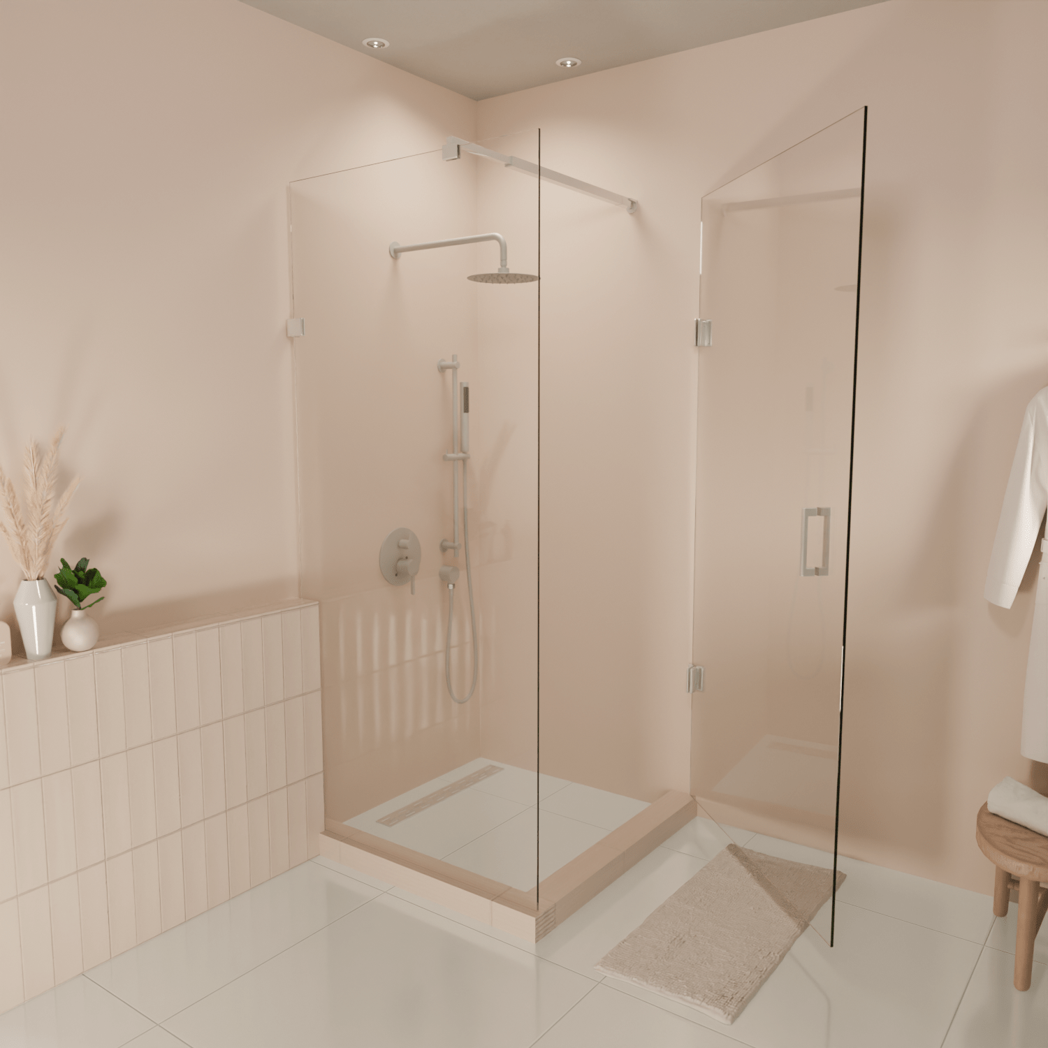 Douchecabine Cali 90 x 90 x 200 cm - Chroom - Nano Coating - Draaideur - lomazoo.com