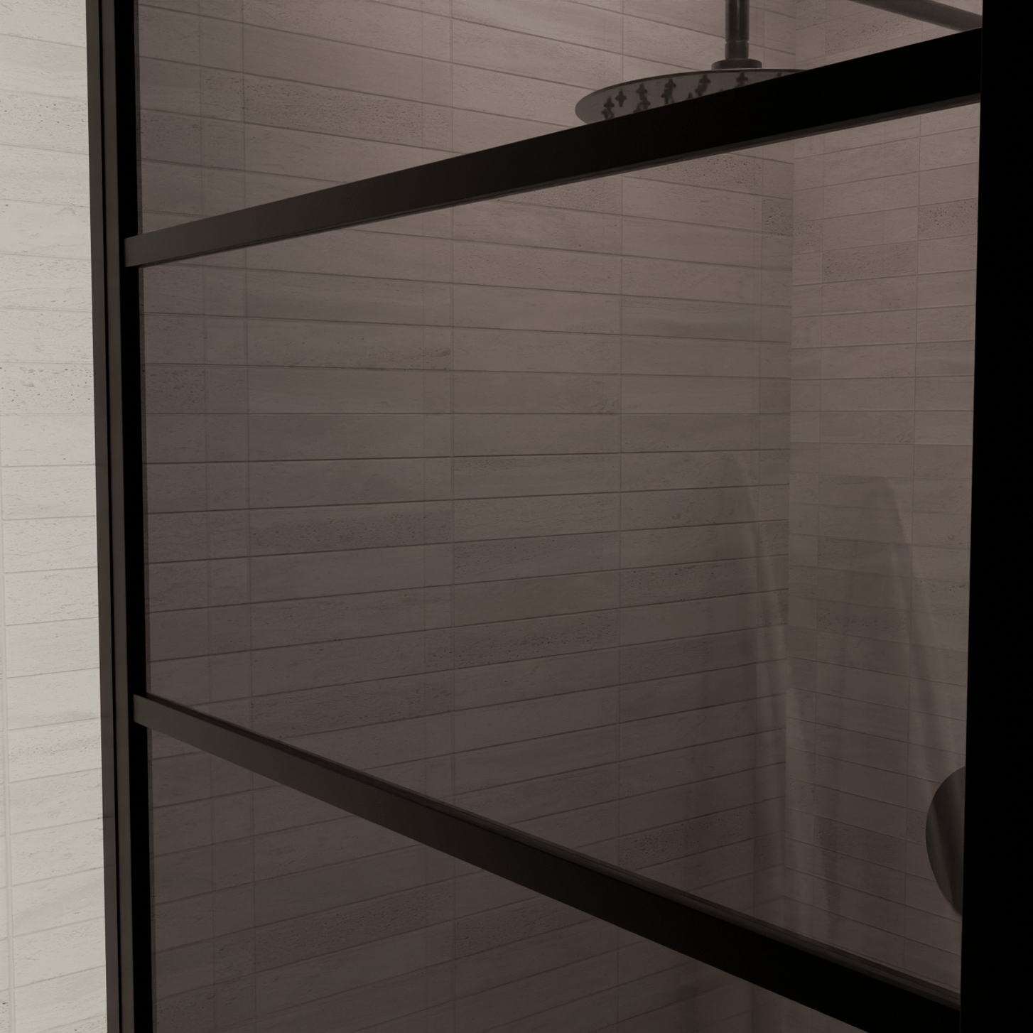 Douchecabine Cartagena 90 x 90 x 200 cm - Zwart - Met Strepen - Rookglas Nano Coating - lomazoo.com