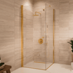 Douchecabine Medellin 90 x 90 x 200 cm - Glanzend Goud - Nano Coating - Draaideur - lomazoo.com