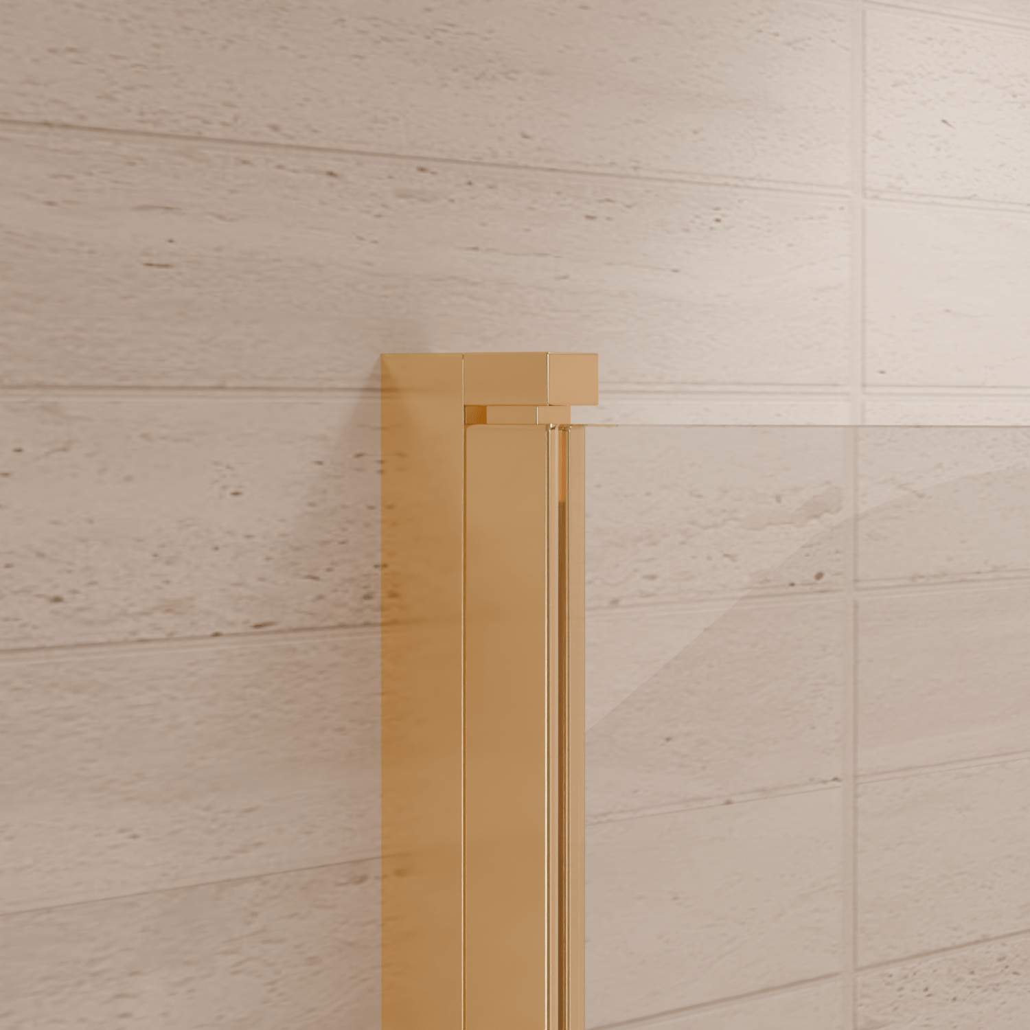 Douchecabine Medellin 90 x 90 x 200 cm - Glanzend Goud - Nano Coating - Draaideur - lomazoo.com