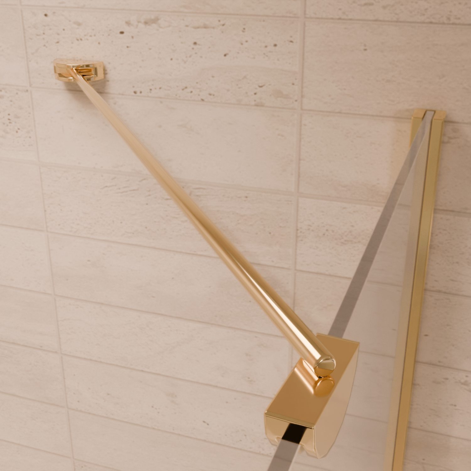 Douchecabine Medellin 90 x 90 x 200 cm - Glanzend Goud - Nano Coating - Draaideur - lomazoo.com