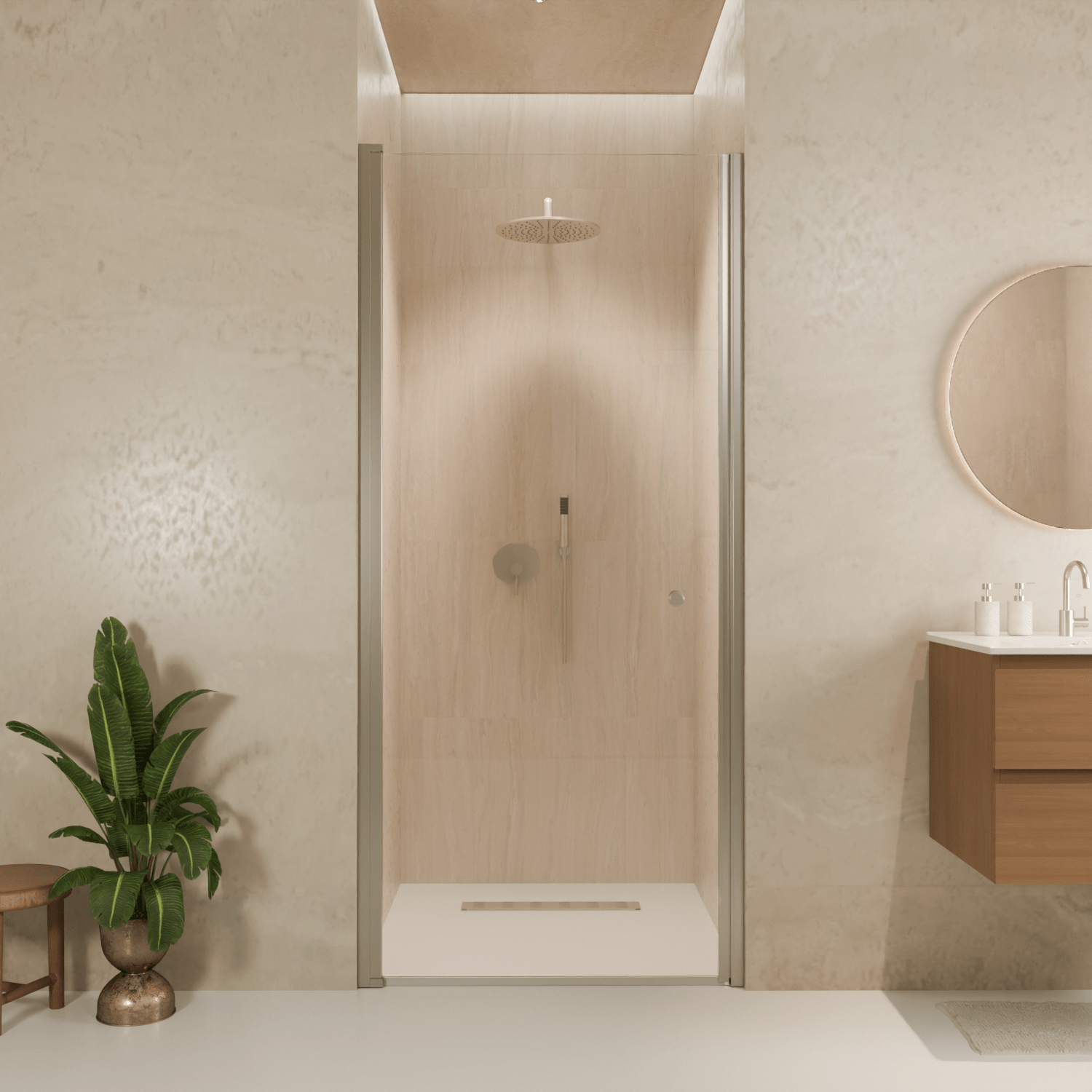 Douchedeur Rio 90 x 200 cm - Chroom - Nano Coating - Draaideur - lomazoo.com