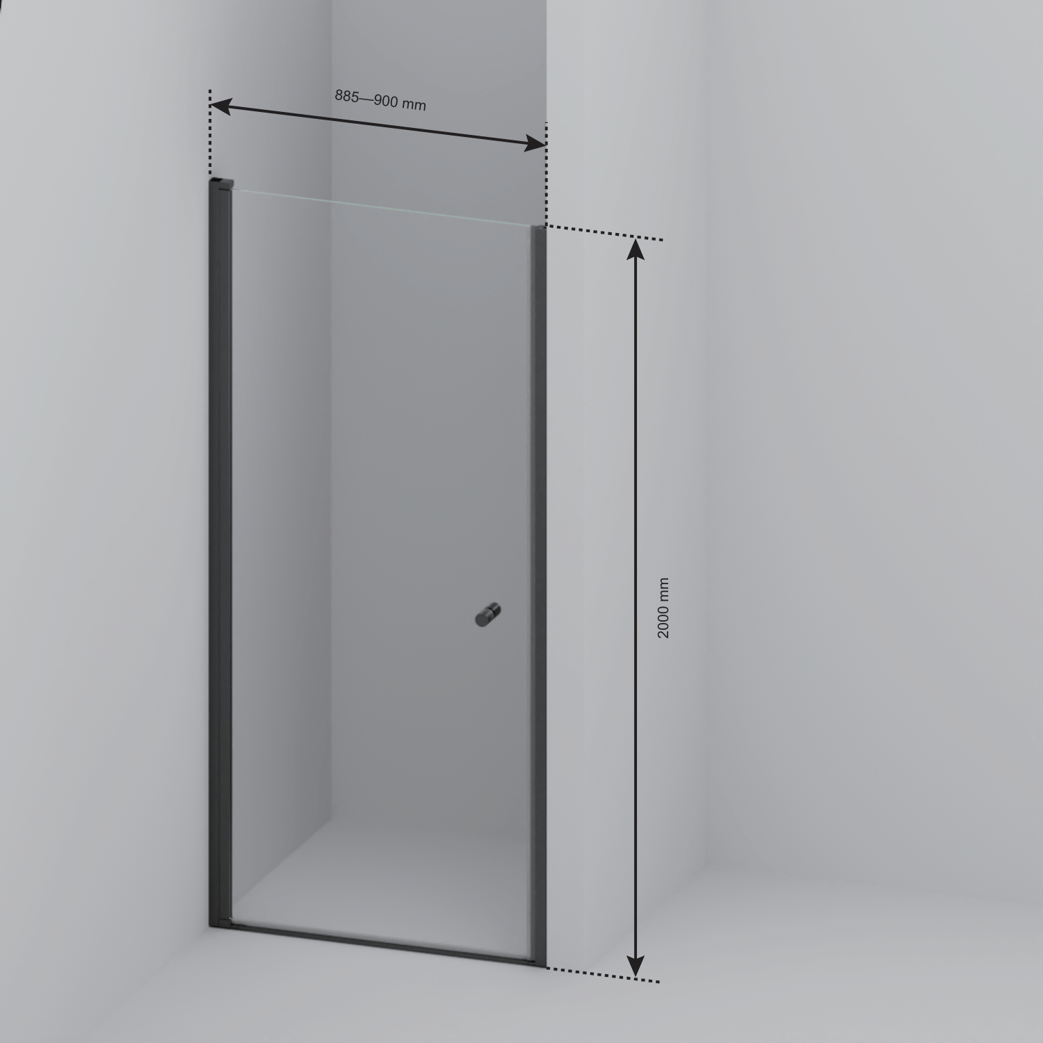 Douchedeur Rio 90 x 200 cm - Chroom - Nano Coating - Draaideur - lomazoo.com