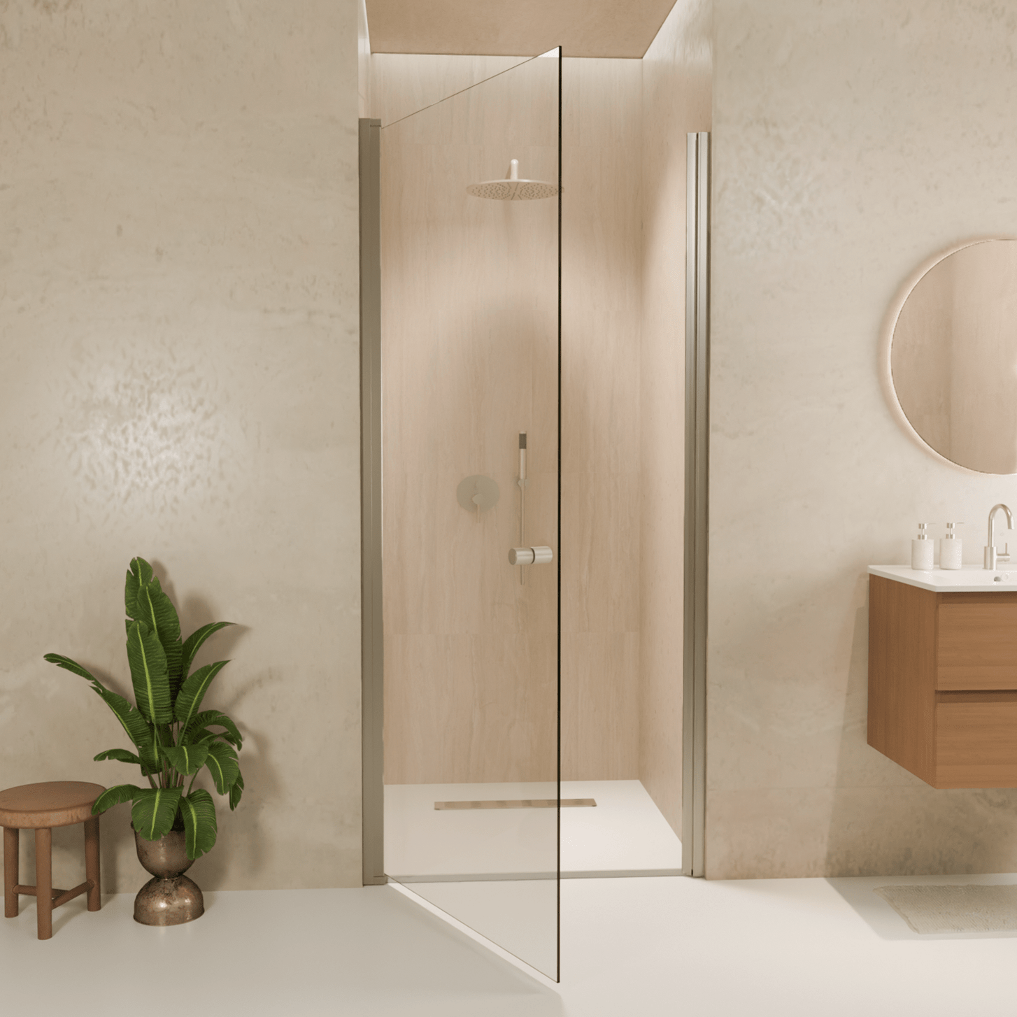 Douchedeur Rio 90 x 200 cm - Chroom - Nano Coating - Draaideur - lomazoo.com