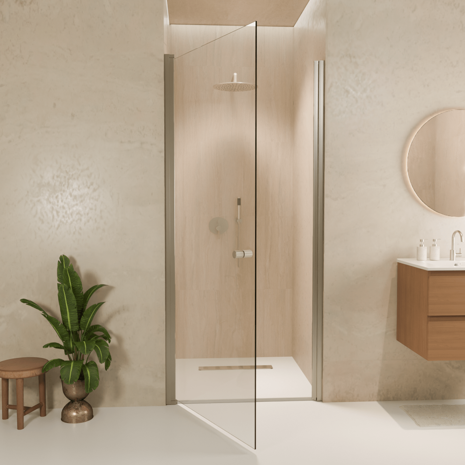 Douchedeur Rio 90 x 200 cm - Chroom - Nano Coating - Draaideur - lomazoo.com