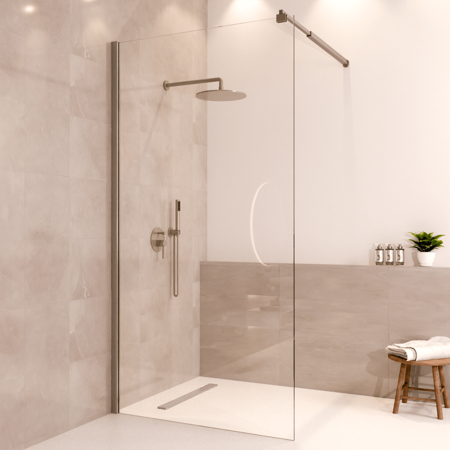 Douchewand Lima 100 x 200 cm - Chroom - Nano Coating - lomazoo.com