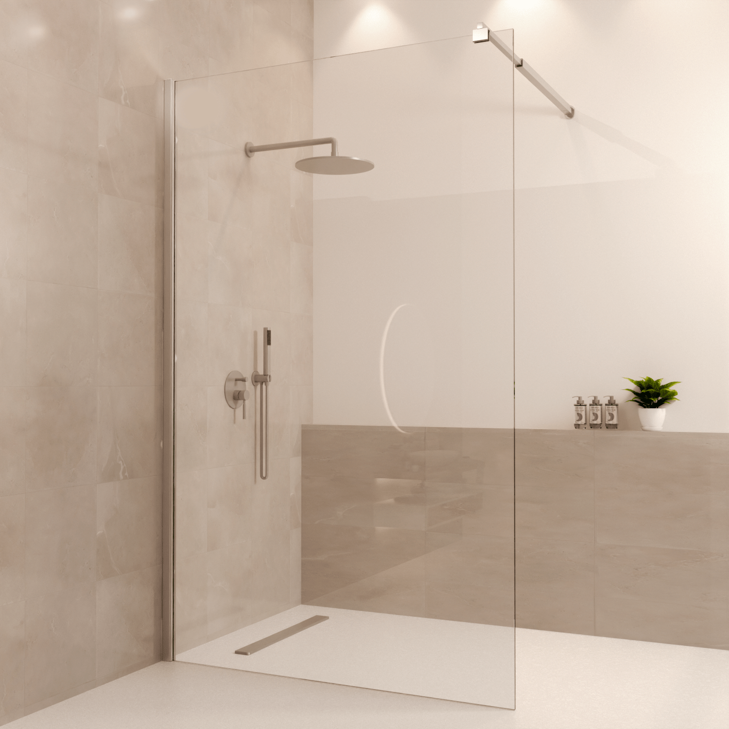 Douchewand Lima 120 x 200 cm - Chroom - Nano Coating - lomazoo.com