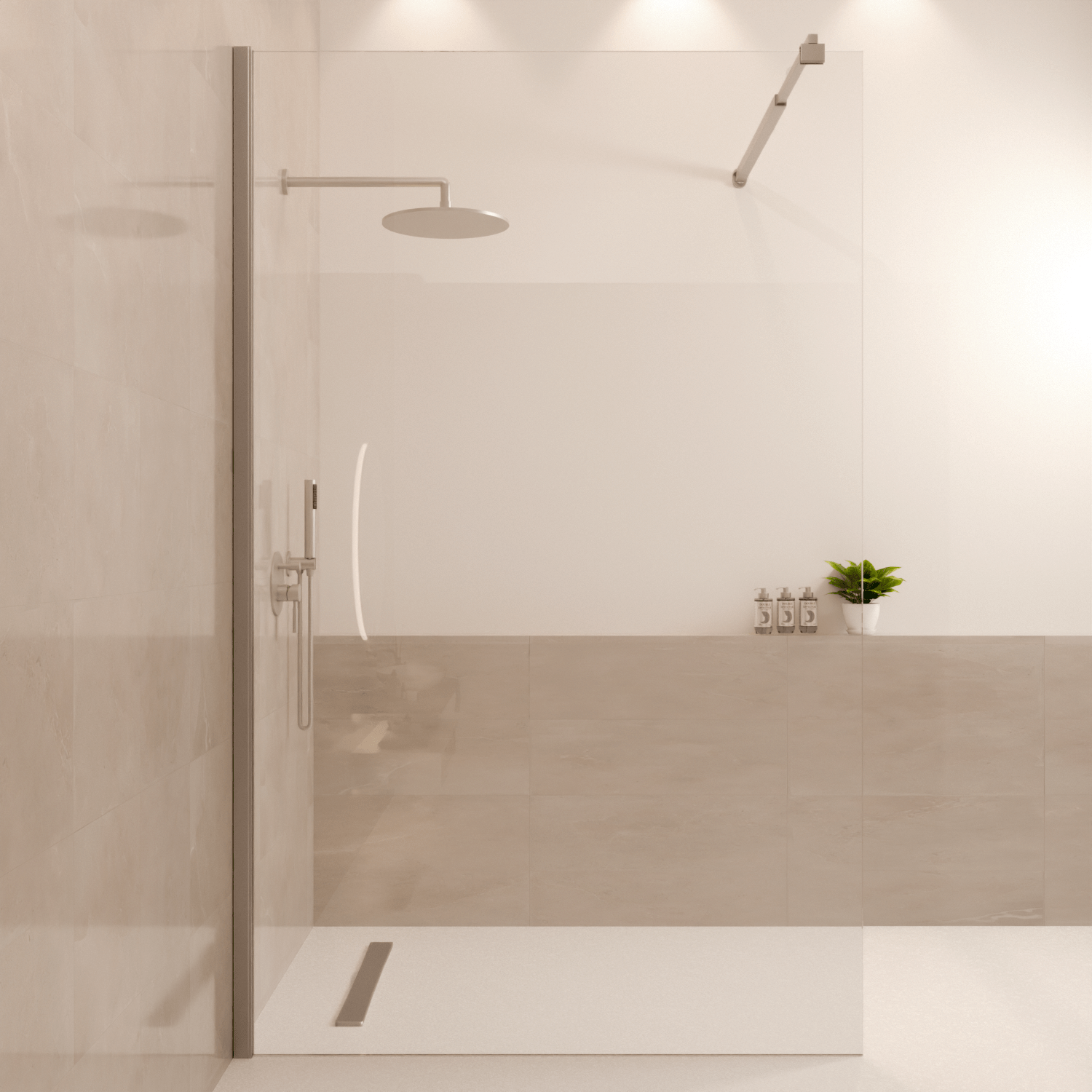 Douchewand Lima 120 x 200 cm - Chroom - Nano Coating - lomazoo.com