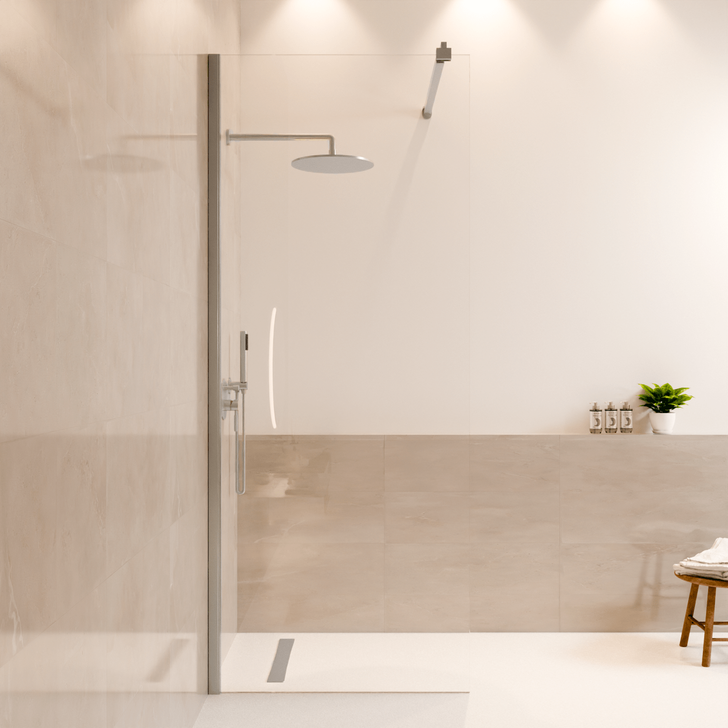 Douchewand Lima 80 x 200 cm - Chroom - Nano Coating - lomazoo.com