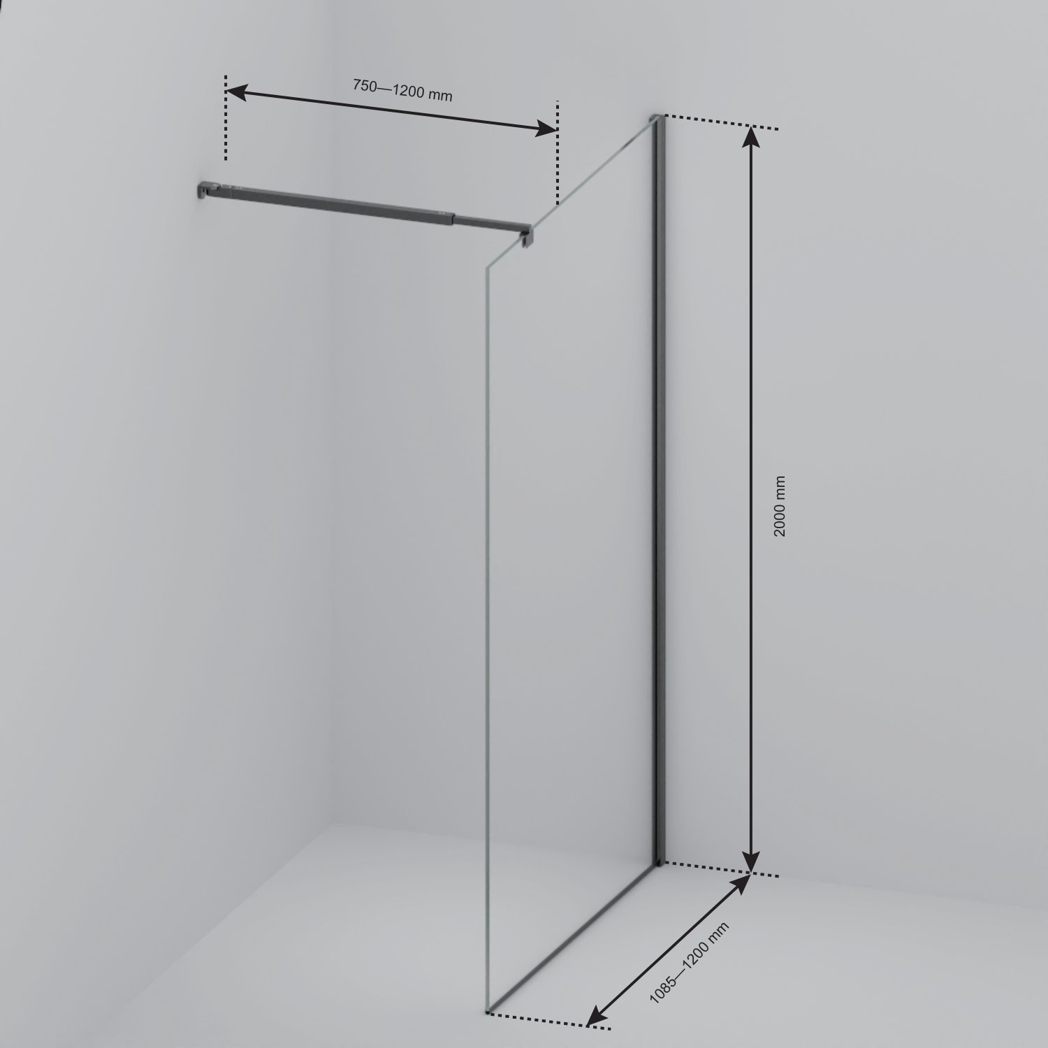 Inloopdouche Lima 100 x 200 cm - Glanzend Goud - Nano Coating - lomazoo.com