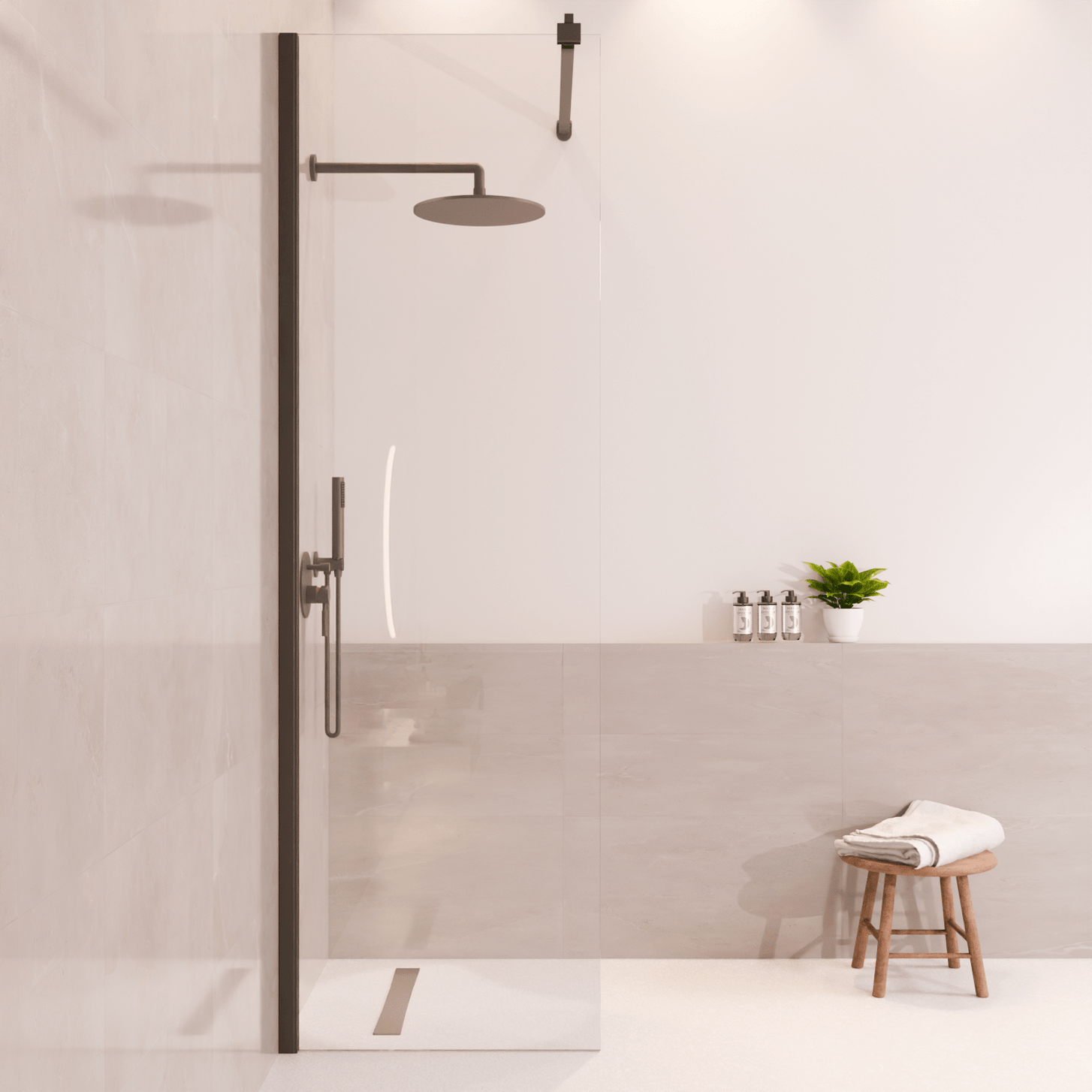 Inloopdouche Lima 60 x 200 cm - Zwart - Nano Coating - lomazoo.com