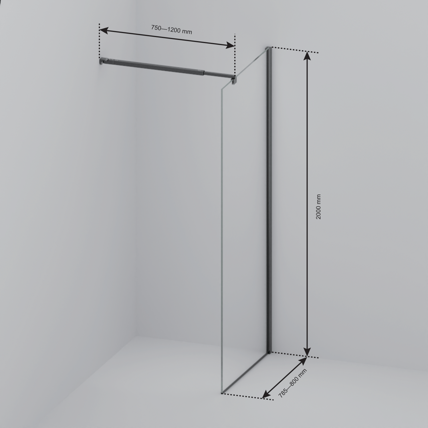 Inloopdouche Lima 80 x 200 cm - Glanzend Goud - Nano Coating - lomazoo.com