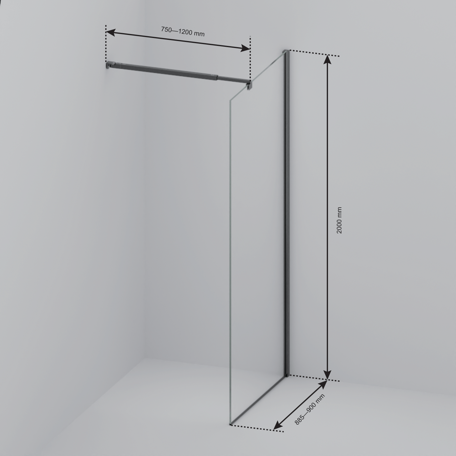 Inloopdouche Lima 90 x 200 cm - Glanzend Goud - Nano Coating - lomazoo.com