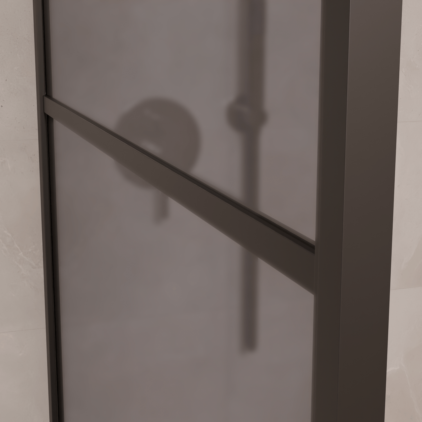Inloopdouche Tacna 100 x 200 cm - Zwart - Rookglas Met Strepen - Nano Coating - lomazoo.com