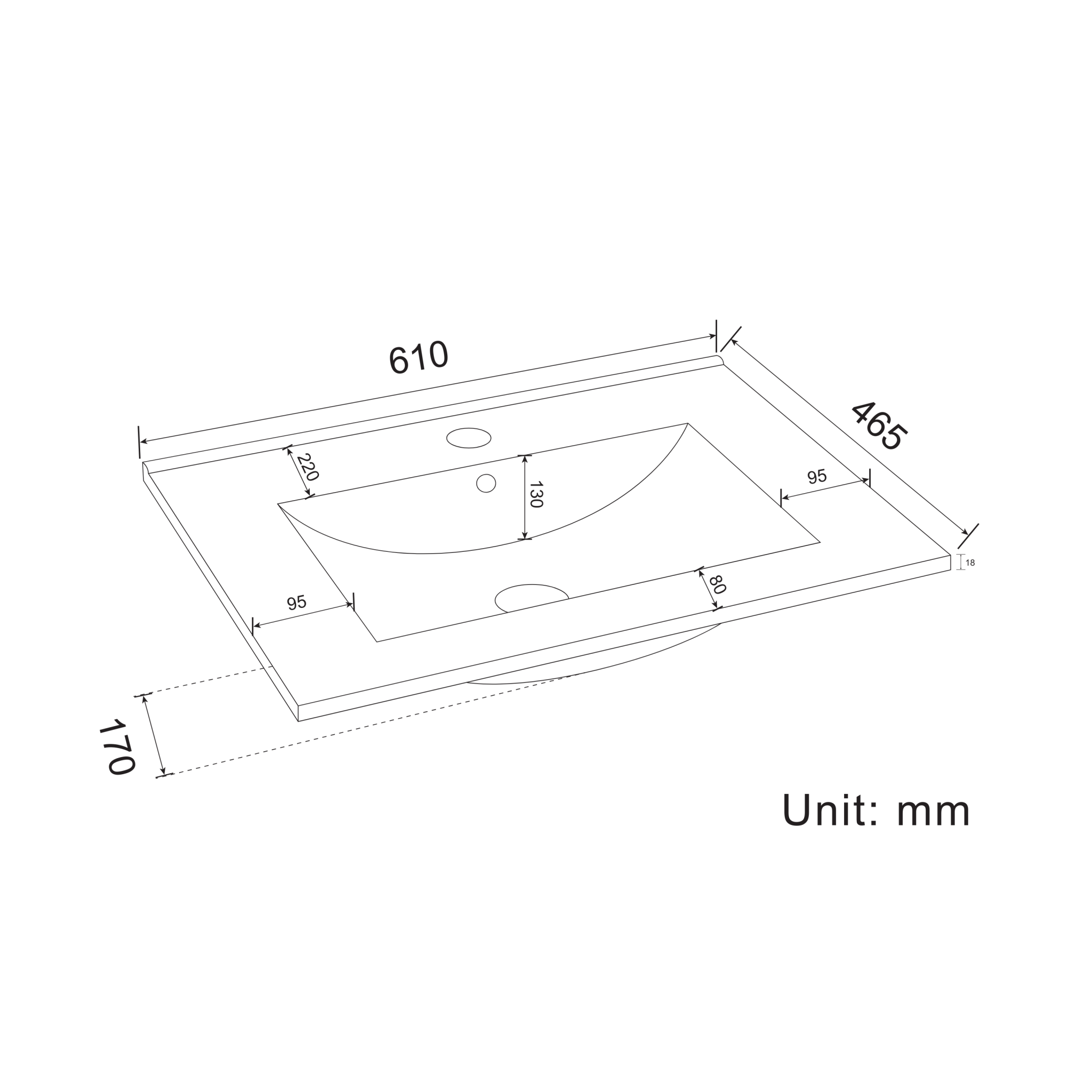 MARENZA Mat Zwart - Wastafel Wit - 60cm - lomazoo.com