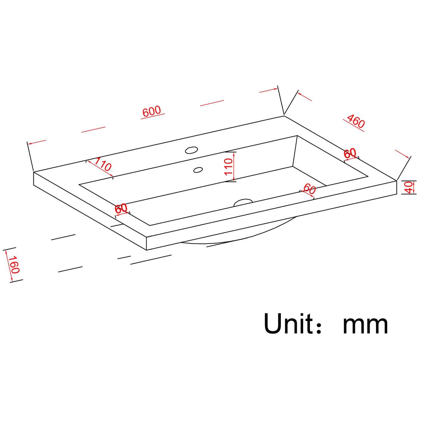 MODENA Greige - Wastafel Wit - 60cm - lomazoo.com