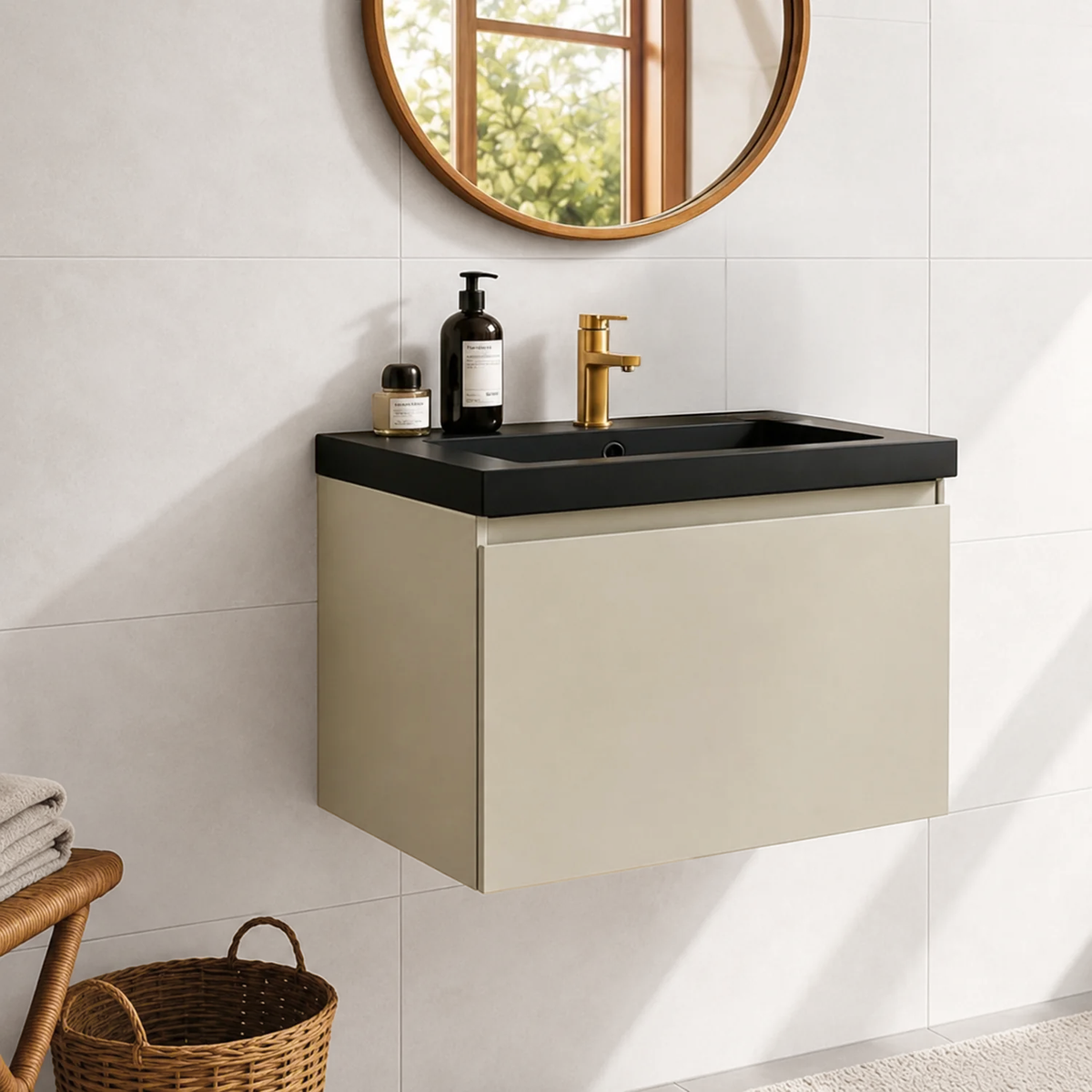 MODENA Greige - Black Basin - 60cm
