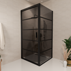 Duschkabine Cartagena 90 x 90 x 200 cm – Schwarz – Mit Streifen – Rauchglas – Nano-Beschichtung