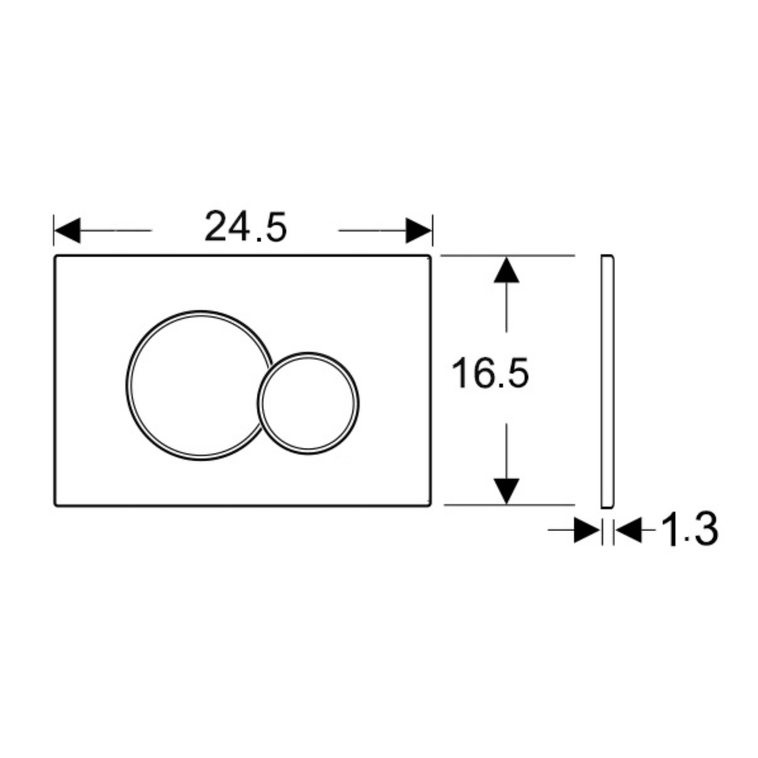Hangtoilet met Inbouwreservoir - Vierkant Wit - Drukplaat Rond Zwart - Linea - lomazoo.com