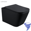LINEA Hangend Toilet - Zwart - Vierkant - lomazoo.com